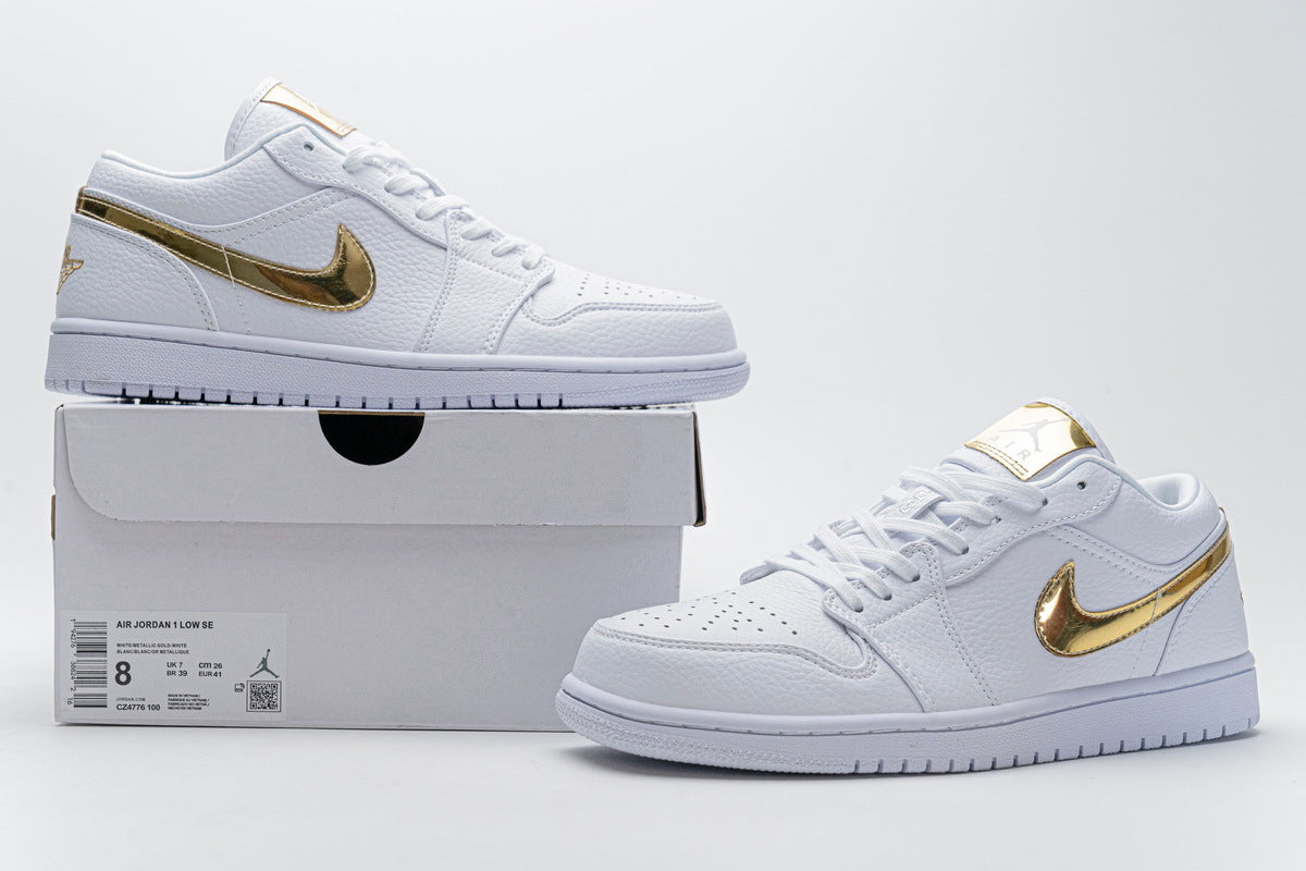 Air Jordan 1 Low White Metallic Gold Reps Sneaker CZ4776-100 2