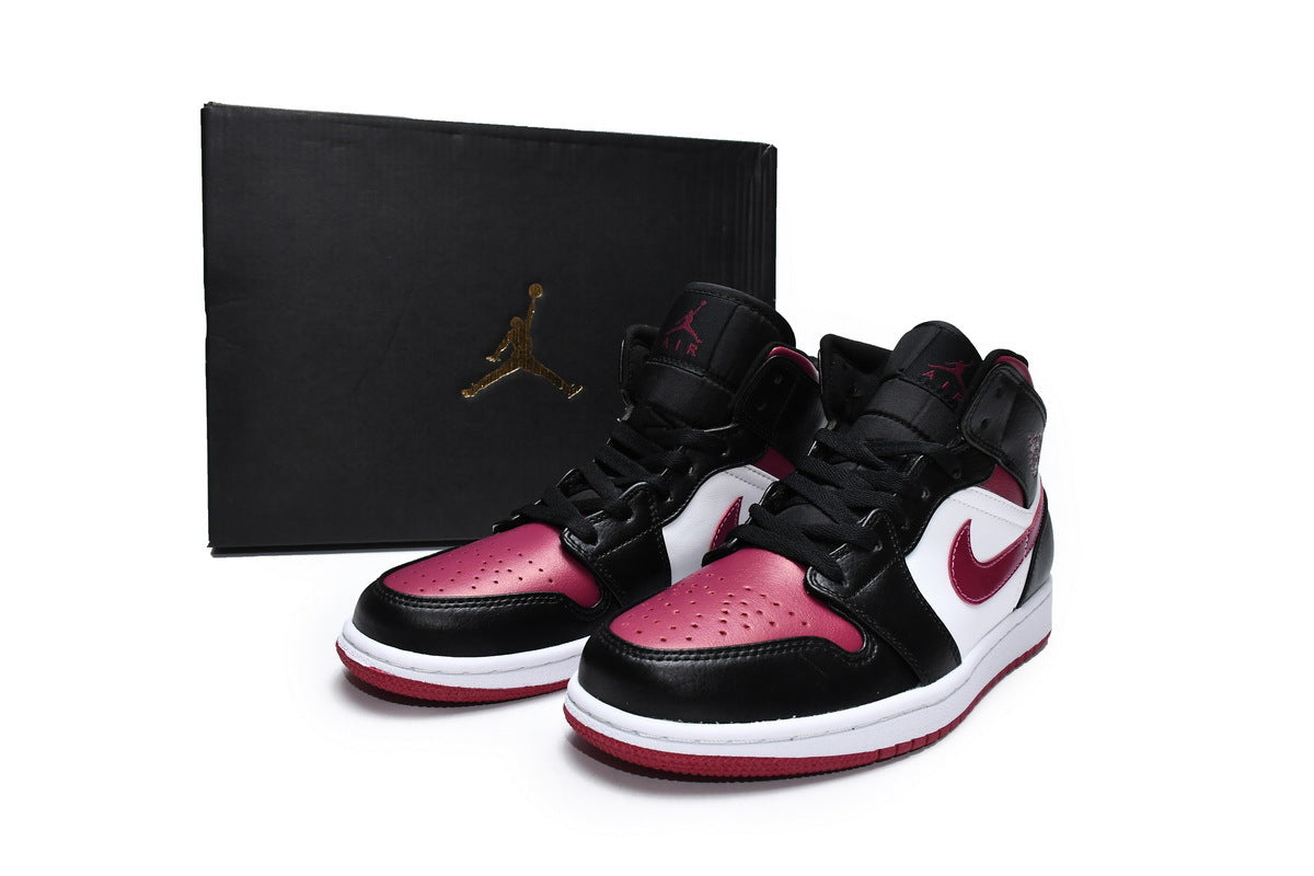 Air Jordan 1 Mid Bred Toe White GS Reps Sneakers 554724-066 2