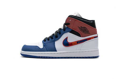Jordan 1 Mid Multicolor Swoosh Reps Sneakers 852542-146