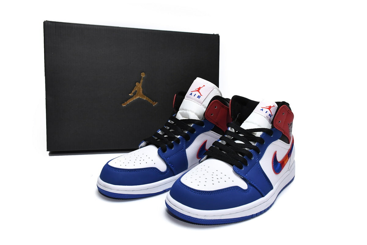 Jordan 1 Mid Multicolor Swoosh Reps Sneakers 852542-146 2