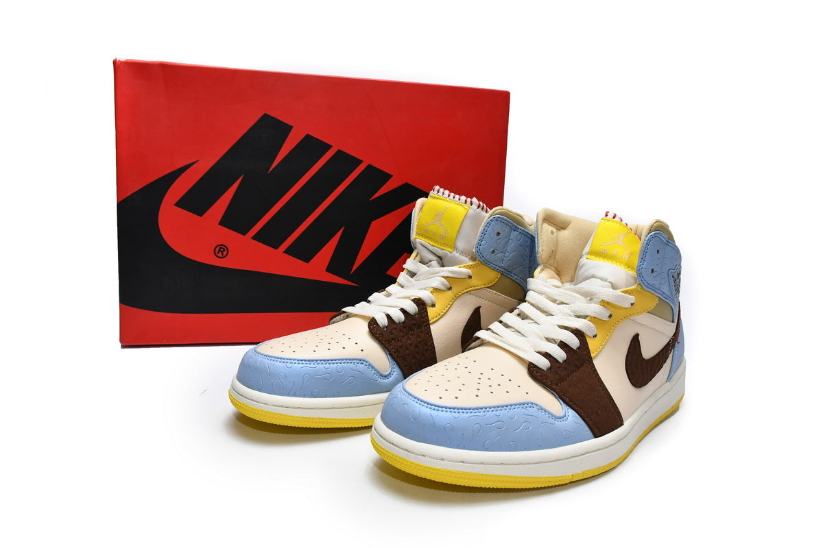 Jordan 1 Mid SE Fearless Maison Chateau Rouge Reps Sneakers CU2803-200 2