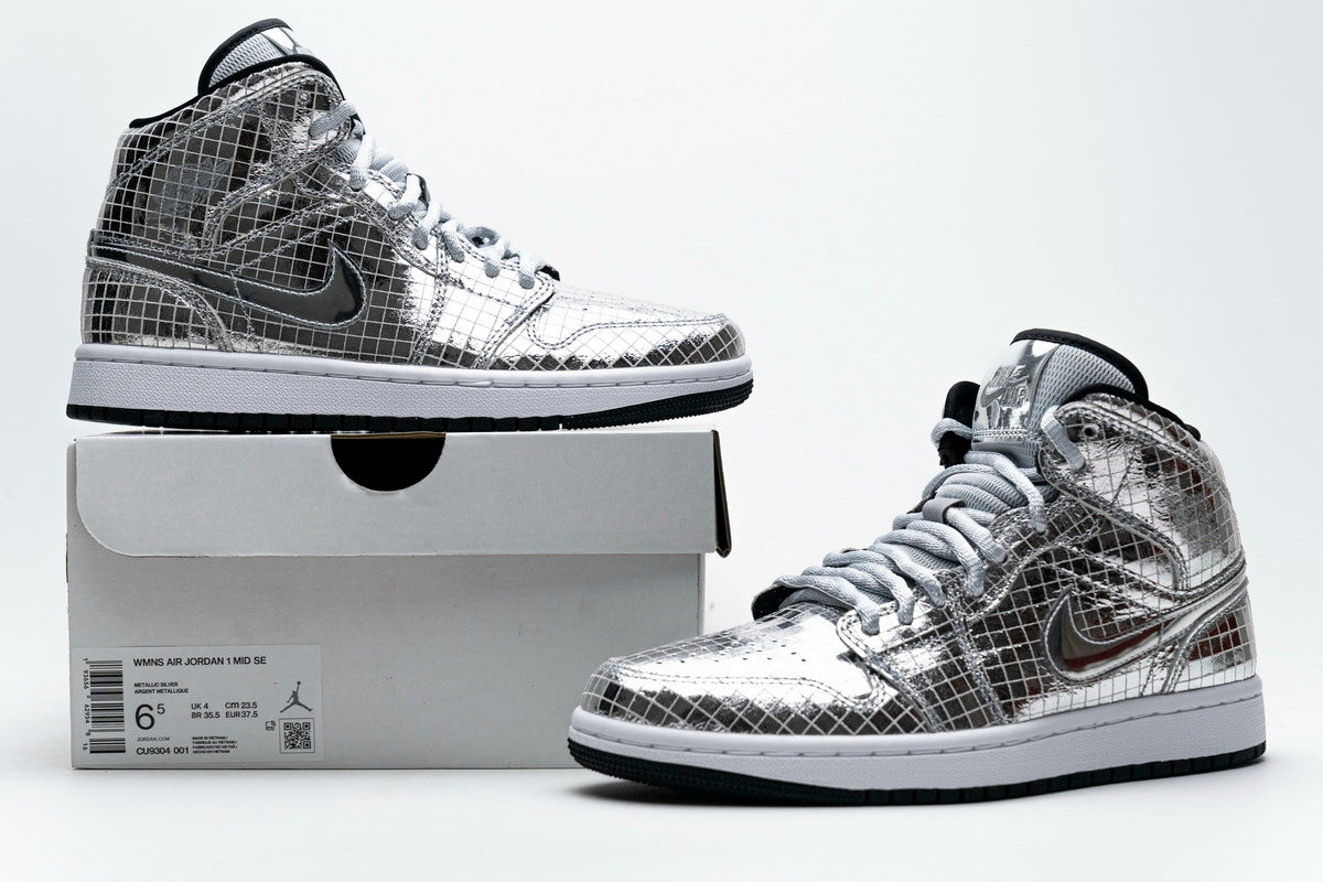 Air Jordan 1 Mid SE Disco Ball Reps Sneakers CU9304-001 2