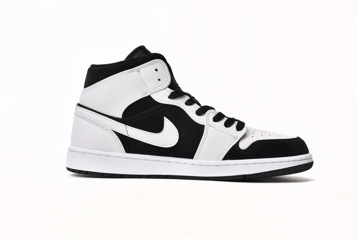 Air Jordan 1 Mid White Black Reps Sneaker 554724-113 2