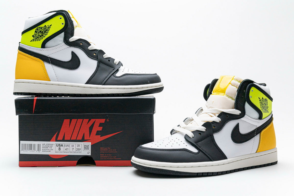 Air Jordan 1 Retro High White Black Volt University Gold Reps Sneaker 555088-118 2