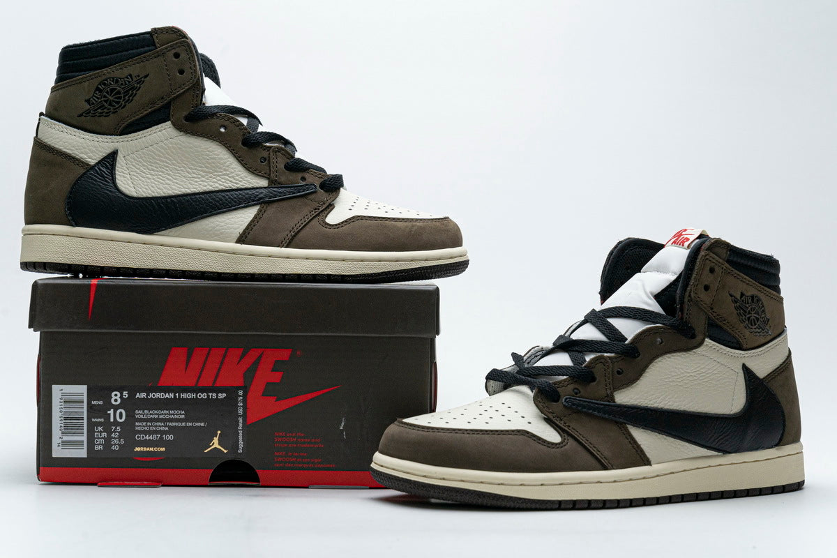 Jordan 1 Retro High OG SP Travis Scott Mocha RSNOW CD4487-100 2