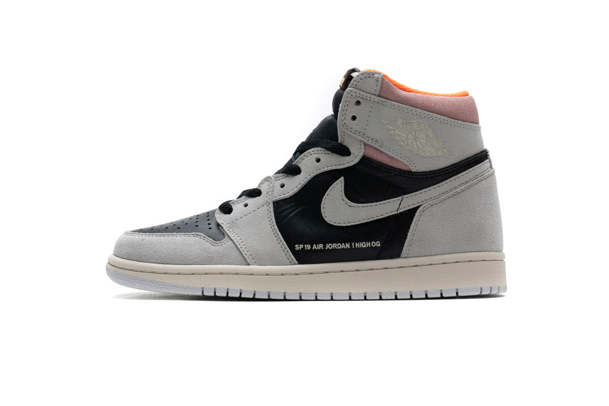 Air Jordan 1 Retro High Neutral Grey Hyper Crimson Reps Sneaker 555088-018