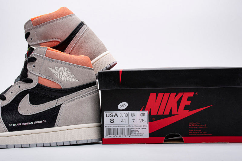 Air Jordan 1 Retro High Neutral Grey Hyper Crimson Reps Sneaker 555088-018 2