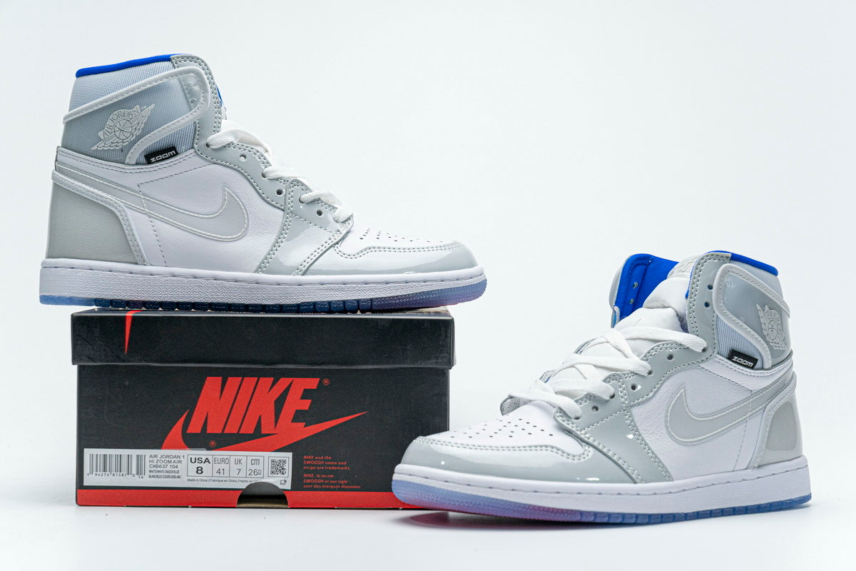 Air Jordan 1 Retro High Zoom White Racer Blue Reps Sneaker CK6637-104