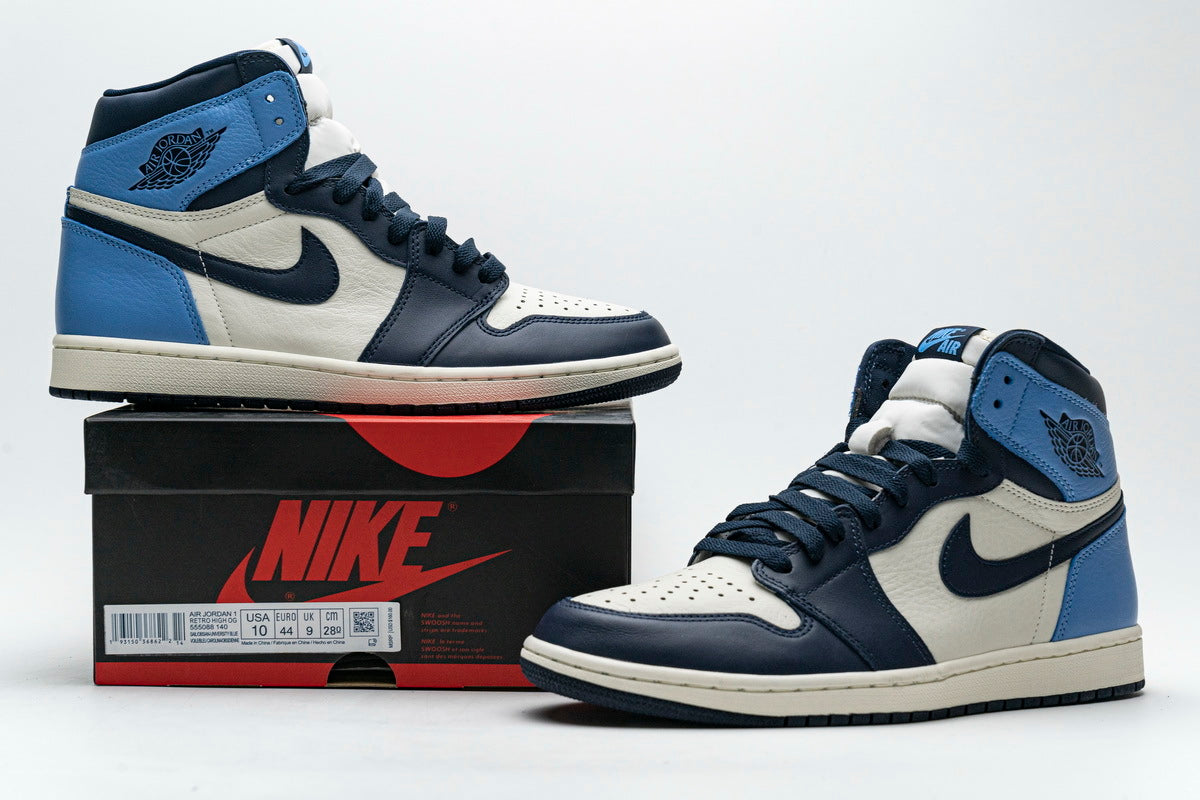 Air Jordan 1 Retro High Obsidian UNC Reps Sneaker 555088-140 2