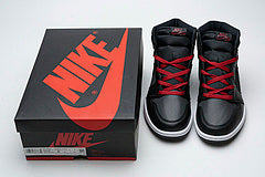 Air Jordan 1 Retro High Black Satin Gym Red Reps Sneaker 555088-060