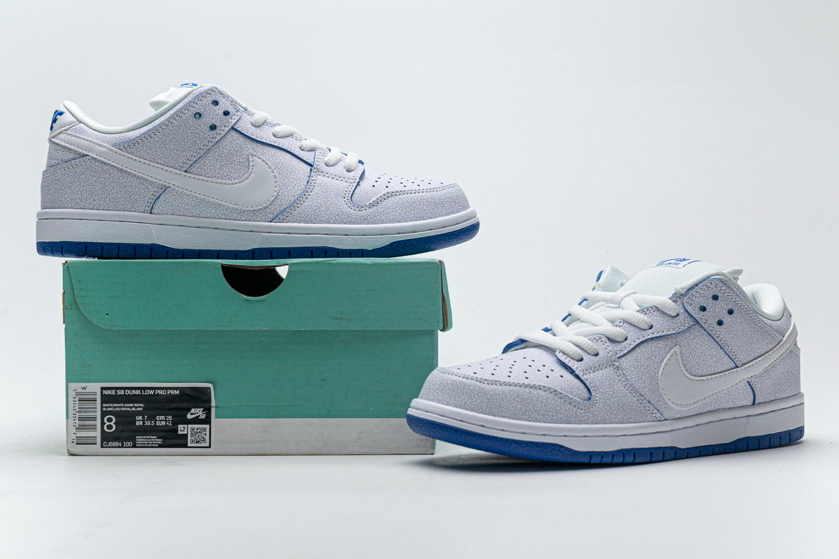 Nike SB Dunk Low Premium White Game Royal Reps Sneaker CJ6884-100 2