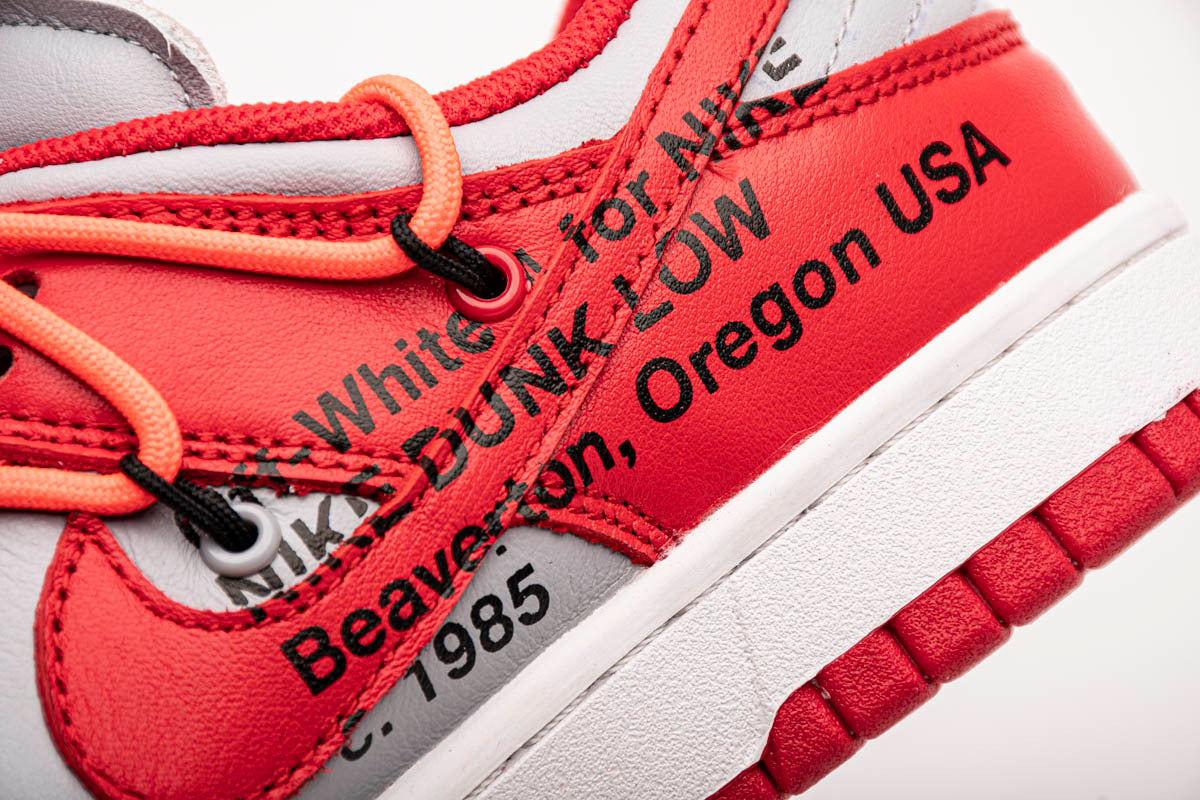 Nike Dunk Low Off White University Red Reps Sneaker CT0856-600 2