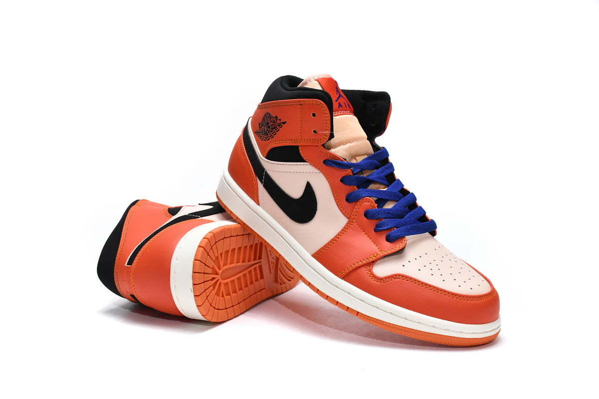 Air Jordan 1 Mid Team Orange Black Reps Sneaker 852542-800 2