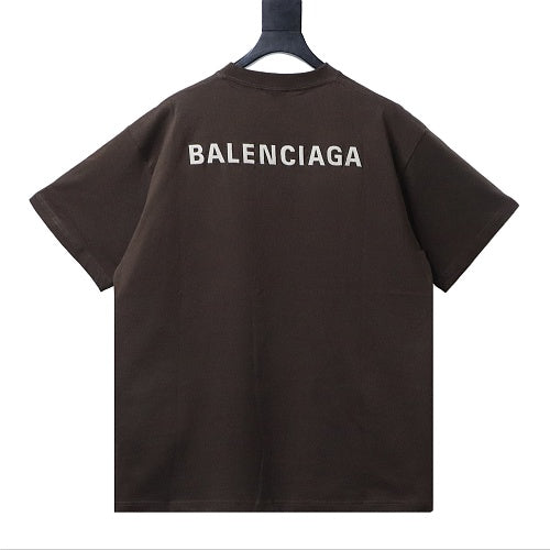 Balenciaga Logo Print T-shirt Brown 2