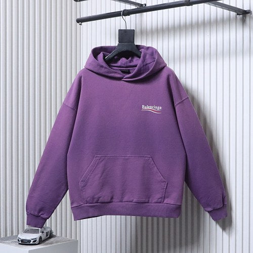 Balenciaga Purple Embroidered Washed Hoodie 2