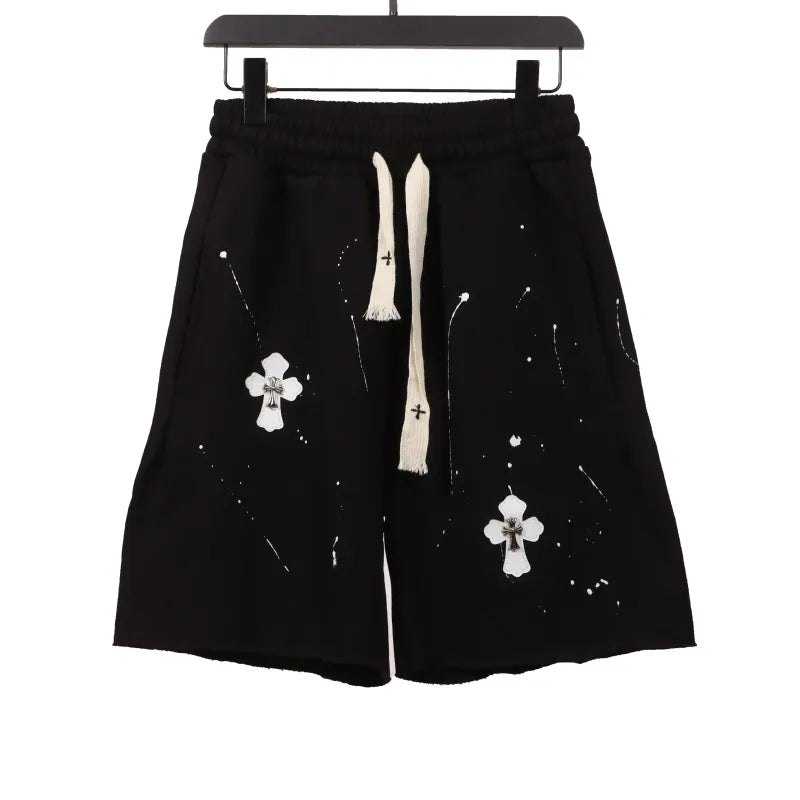 Chrome Hearts Ink-Splashed Shorts Black