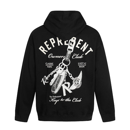 Reps logo print hoodie black-6031 2