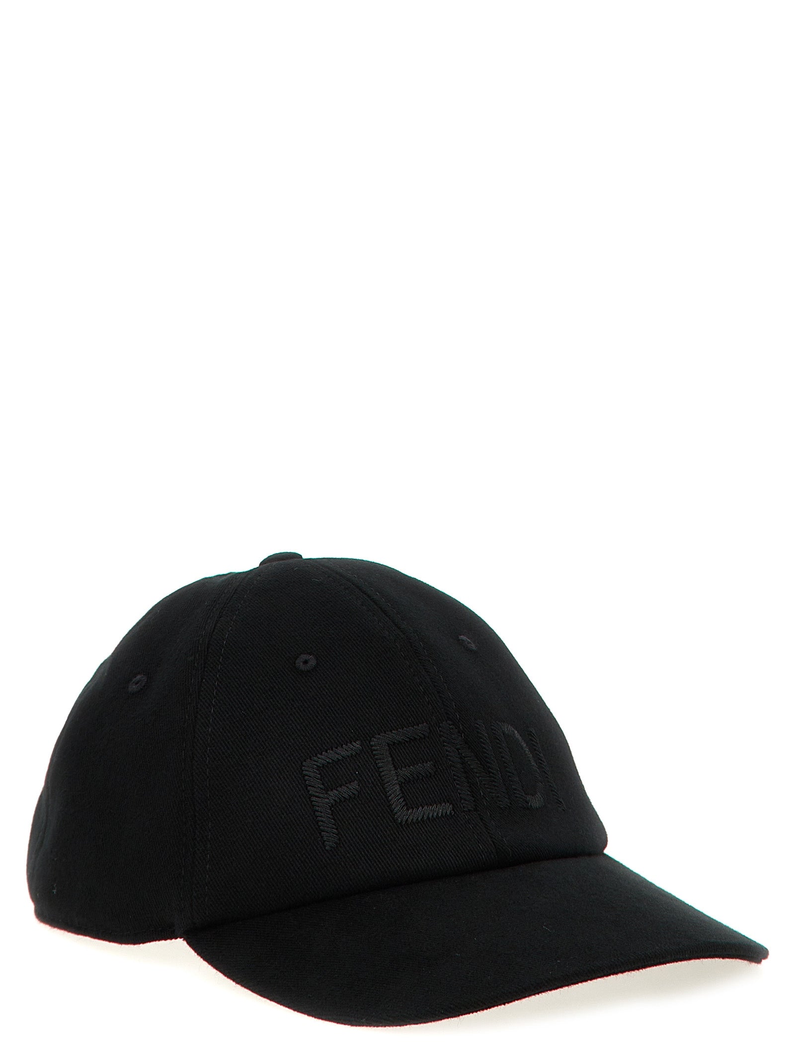 Fendi Black Cotton Baseball Cap