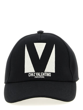 Valentino Garavani Black Cotton Baseball Cap
