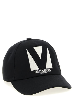 Valentino Garavani Black Cotton Baseball Cap