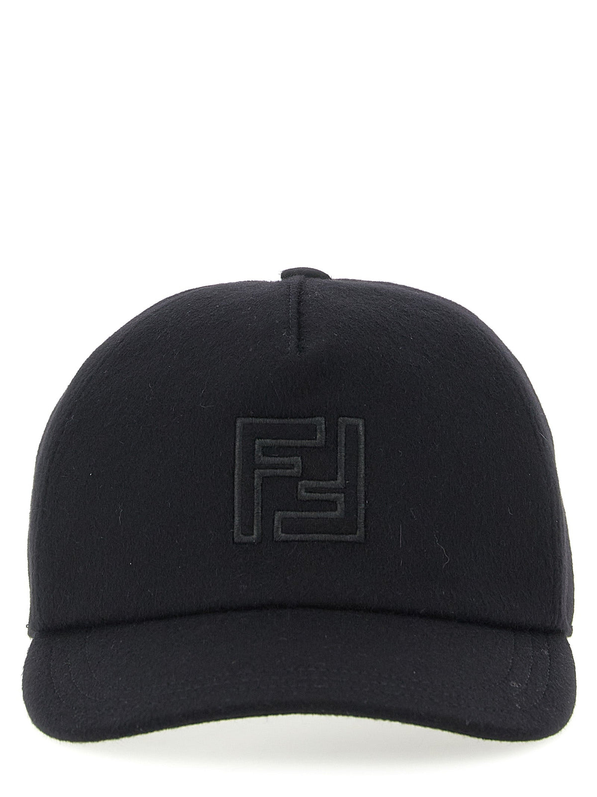Fendi Black Wool Baseball Cap