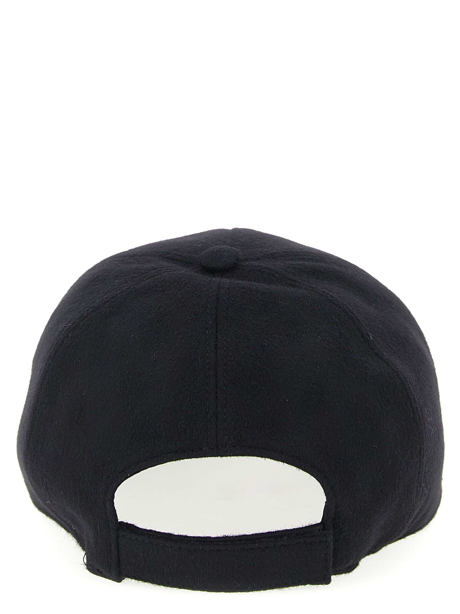 Fendi Black Wool Baseball Cap