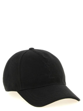 Saint Laurent Black Cotton Baseball Cap