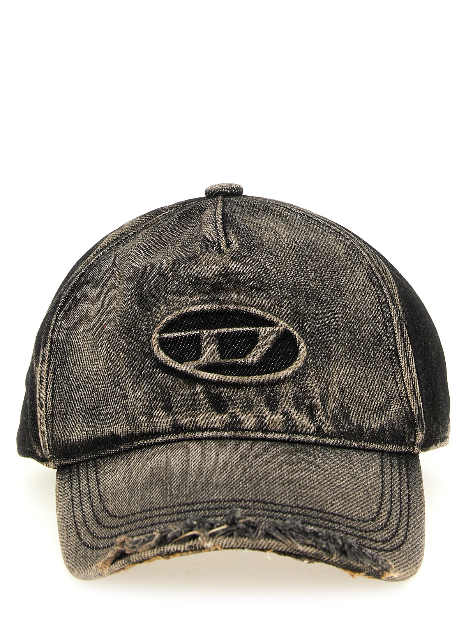 Diesel Black Cotton Baseball Cap