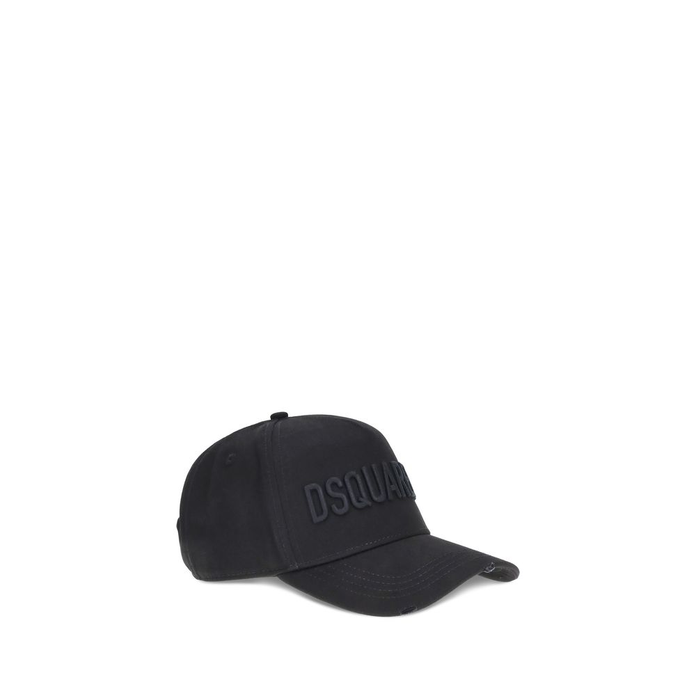 Dsquared2 Black Cotton Baseball Cap