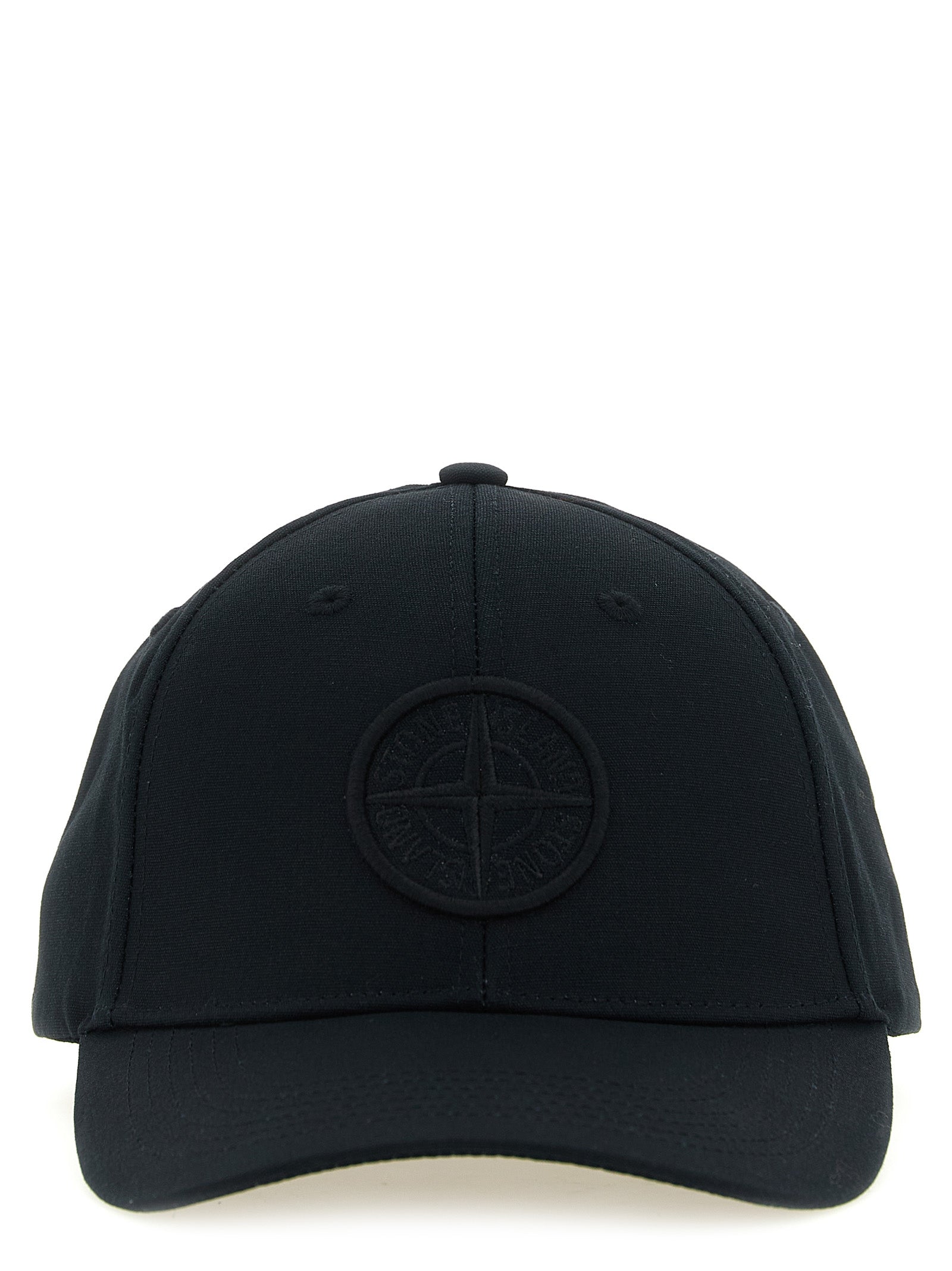 Stone Island Black Cotton Baseball Cap