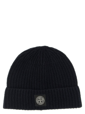 Stone Island Blue Virgin Wool Beanie