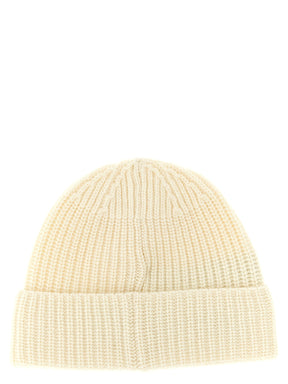 Stone Island White Virgin Wool Beanie
