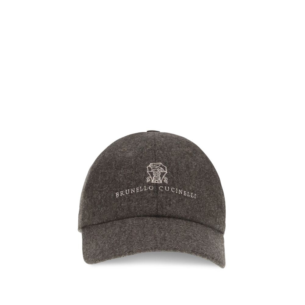 Brunello Cucinelli Brown Wool Baseball Cap