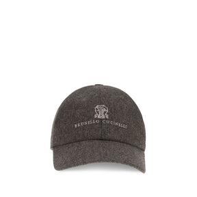 Brunello Cucinelli Brown Wool Baseball Cap