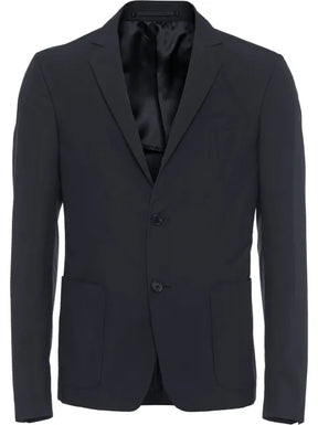 Prada technical poplin single-breasted jacket