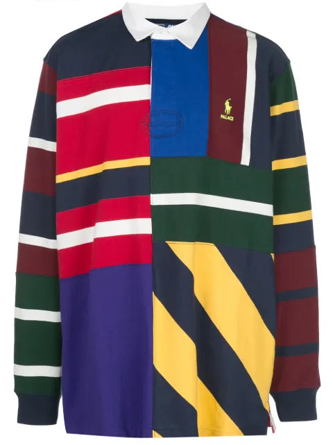 Palace x Polo Ralph Lauren pieced rugby shirt