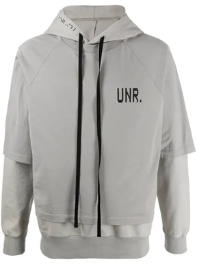 UNRAVEL PROJECT logo-print layered hoodie