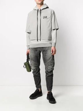UNRAVEL PROJECT logo-print layered hoodie