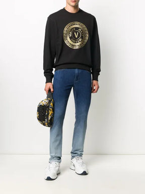 Versace Jeans Couture metallic logo print jumper