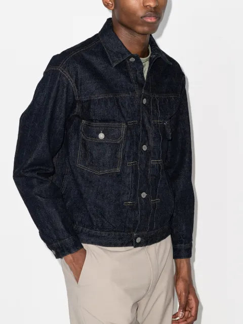 Orslow contrast-stitched denim jacket