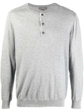 N.Peal crew neck henley sweater