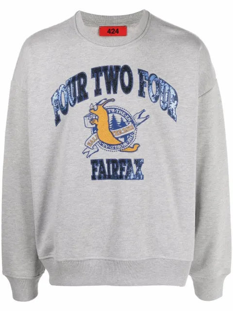 424 embroidered varsity-style sweatshirt