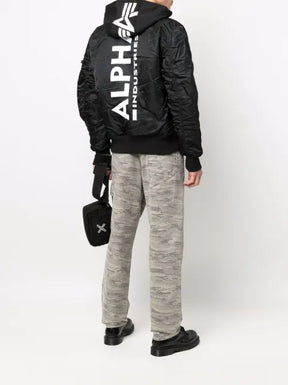 Alpha Industries logo zipped bomber jacket 