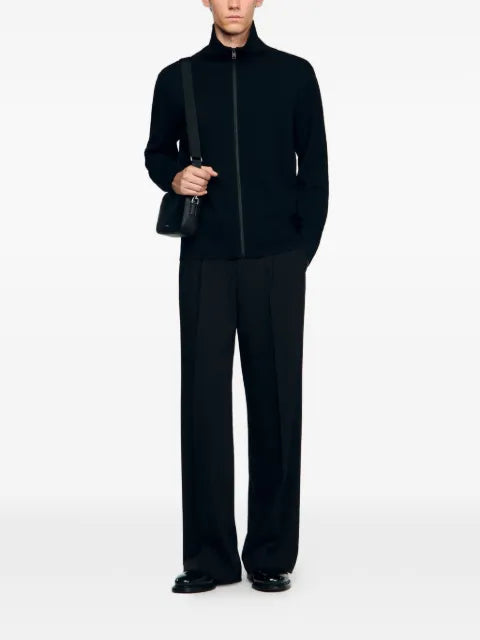 SANDRO zip-up wool cardigan