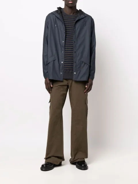 Rains hooded button-up jacket