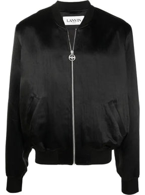 Lanvin rhinestone-embellished logo bomber jacket