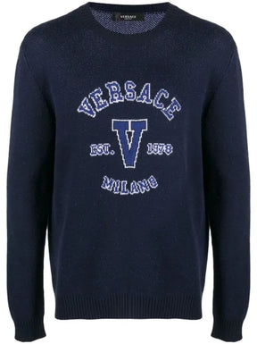 Versace intarsia-knit logo jumper