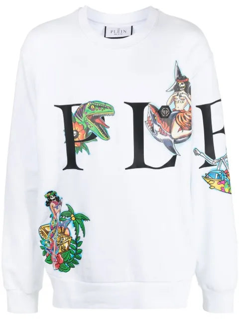 Philipp Plein logo-print crew neck sweatshirt