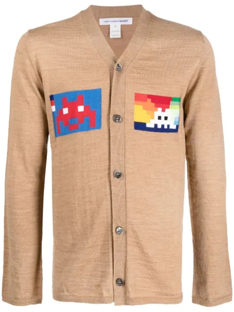 Comme Des Garçons Shirt graphic-print V-neck cardigan