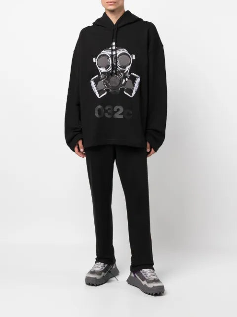 032c graphic-print drop-shoulder hoodie